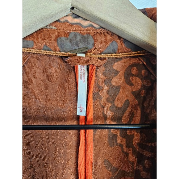 Free People Terra Cotta Eye of the Wild Stamped Boho Jacket, size L - Picture 5 of 9